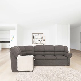 Sarokülőgarnitúra ágyfunkcióval és ágyneműtartóval, bal oldali kivitel, barna, AMELIA