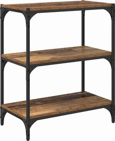 vidaXL Könyvespolc Régi fa 60 x 33 x 70,5 cm Műszaki fa és vas