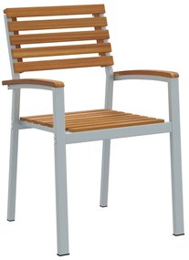 Kert étkező szett 7 pcs Szürke és barna 150 x 90 x 75 cm