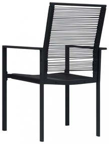 4 db fekete PVC rattan kerti szék
