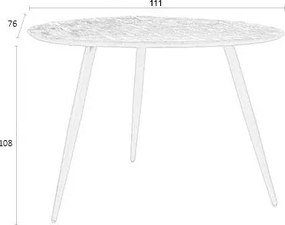 Teakfa kerek étkezőasztal 76x111 cm Webster – White Label