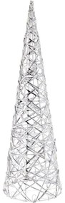 Silver karácsonyi világító kúp, 60 x 16 cm, 30mikro LED, elemes