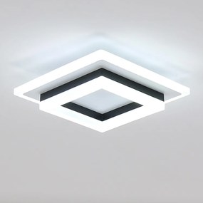 Mennyezeti Lámpa Led Plafon Falra Szerelhető Fekete Négyzet Modern 24W 6500K