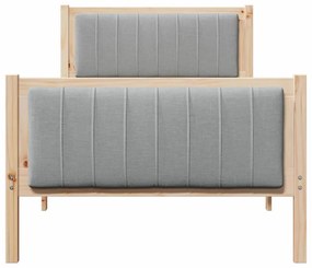 Ágykeret Barna és világosszürke 90 x 200 cm Tömör fenyőfa