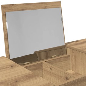 fésülködőasztal tükörrel Kézműves tölgy 100x45x76 cm