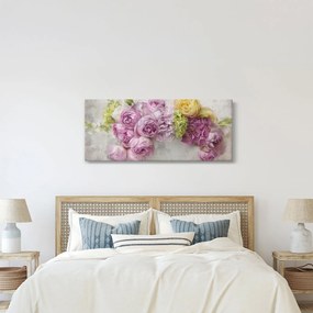 Kép - Virágok a falon pasztell színekben (120x50 cm)