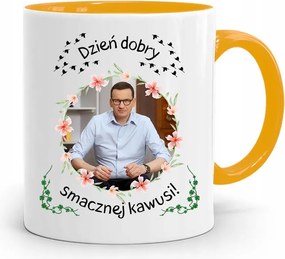 Sárga Bögre Politikusok Miniszterelnök Mateusz Morawiecki