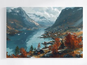 Poszter Tájkép Skandinávia Norvégia Fjord Hegyek Kilátás 60x40