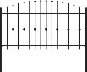 vidaXL Tüskés kerítés Fekete 200 x 150 cm Porszórt acél