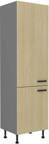 Konyhai élelmiszeres szekrény a hűtőhöz Scarmi 60 LO-215 2F (Antracit + Herringbone scandi). 1049771