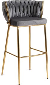 Bárszék 2 szürke bársony, FLORES