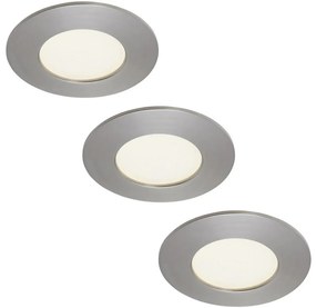 Briloner 7103432-SZETT 3×LED Fürdőszobai mennyezeti beépíthető lámpa 3×LED/4,9W/230V IP44 matt króm