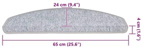 20 db világosszürke lépcsőszőnyeg 65x24x4 cm