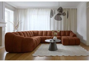 Terrakotta színű sarokkanapé (bal oldali-U alakú) Shell – Miuform