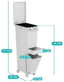 3 az 1-ben gurulós hulladékgyűjtő