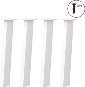 vidaXL 4 db fehér acél konzolasztal láb 72 cm