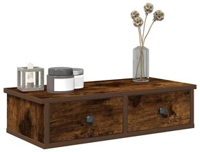 Falipolc fiókokkal füstölt tölgy 60x25x15 cm műszaki fa
