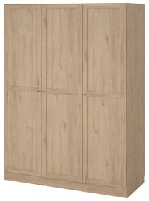 Natúr színű ruhásszekrény tölgyfa dekorral 147x200 cm Billund – Tvilum