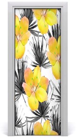 Ajtó tapéta trópusi virágok 75x205 cm