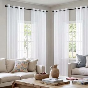 Függöny Fátyol készfüggöny Átlátszó 140x185cm 4db Fehér