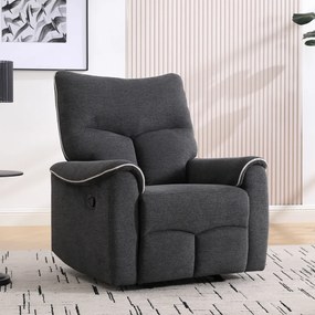 Relax fotel, sötétszürke/világosszürke, NADER
