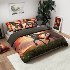 3D mikroszálas ágyneműhuzat LÓ barna Ágyneműhuzat mérete: 70 x 90 cm | 140 x 200 cm