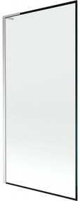 Mexen Next L, 1 szĂĄrnyas kĂĄdparavĂĄn 90 x 150 cm, 6mm ĂĄtlĂĄtszĂł ĂŒveg-fekete mintĂĄs, krĂłm profil, 895-090-000-03-70-01