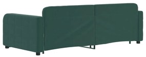 sötétzöld kihúzható bársony heverő 90 x 200 cm