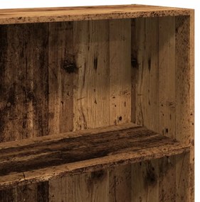 antik fa színű szerelt fa könyvespolc 60 x 30 x 189 cm