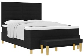 Box Spring Ágy Matraccal &amp; Pad Fekete 140x200 cm Szövet