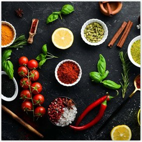 Poszterek 100x100 Különböző fűszerek készlet