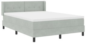 Boxspring Ágy Matrac Kellemes Szürke 140x200 cm Bársonyos