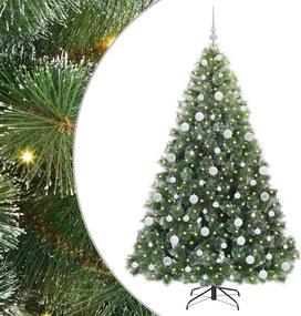 vidaXL Mű karácsonyfa 300 LED-del állvánnyal Zöld 180 cm PE és PVC