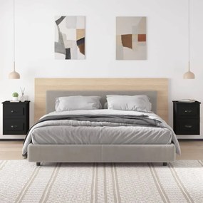 2 db fekete falra szerelhető éjjeliszekrény 41,5x36x53 cm