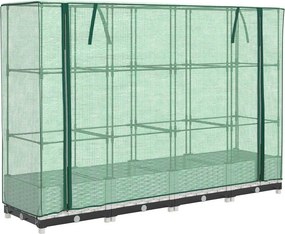 vidaXL rattan megjelenésű magaságyás melegháztakaróval 160x40x123 cm