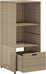 vidaXL bézs polyrattan kerti tárolószekrény 50 x 55 x 115 cm