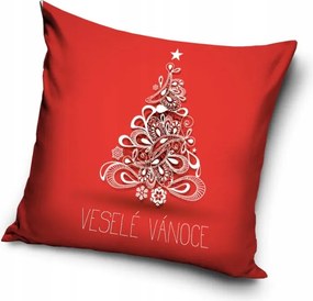 Karácsonyi párnahuzat 40x40 Karácsonyfa piros