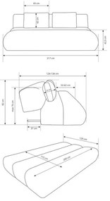 FANO kinyitható háromszemélyes kanapé, krémszínű