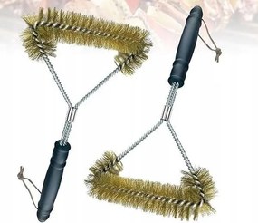 Rozsdamentes acél grilltisztító kefe sárgaréz sörtékkel 2 db