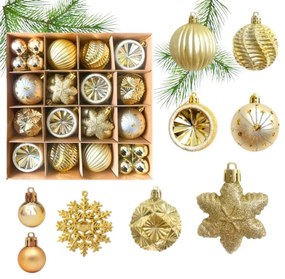 Karácsonyi STARLING dísz szett arany színben, 40 db