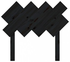 fekete tömör fenyőfa ágyfejtámla 92x3x81 cm