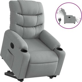 vidaXL elektromos felállást segítő világosszürke szövet dönthető fotel