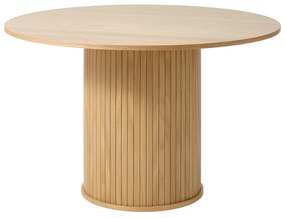 Kerek étkezőasztal tölgyfa dekorral ø 120 cm Nola – Unique Furniture