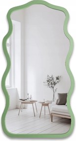 Blobs Nexus fali tükör zöld Mdf keretben 100x188 hullámos