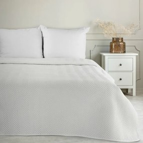 Len3 vászon szerkezetű préselt mintás ágytakaró Fehér 220x240 cm
