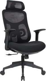 Irodai szék, fekete, teherbírás 150 kg, SULIVAN