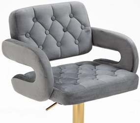 HR8403KW Grafit modern velúr szék arany lábbal