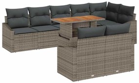 vidaXL Kerti Kanapé Szett párnával párnával 9 pcs Szürke és Barna