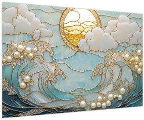 Kép - 3D gyöngyök az óceánban (90x60 cm)