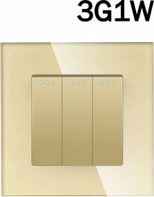 Fénykapcsoló 3G1W Tripla Mechanikus Üveg Keret FI60 Arany